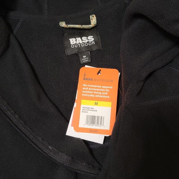 BASS Outdoor Cozy Cold Weather Half Zip Fleece Hoodie Women Size US M Black - Picture 4 of 4